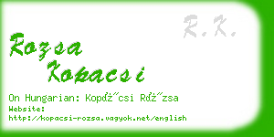 rozsa kopacsi business card